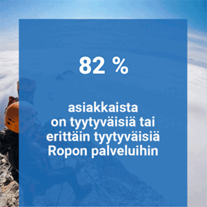 Ropon asiakastyytyväisyys hyvällä tasolla